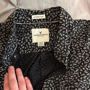 American Eagle Outfitters Black and White Dress Shirt